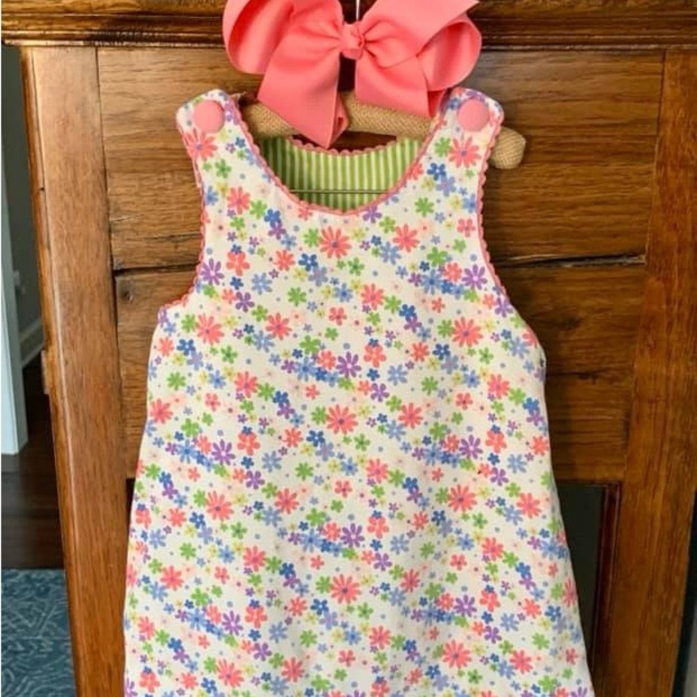 Peaches & Cream Reversible Floral Kids Dress 2t